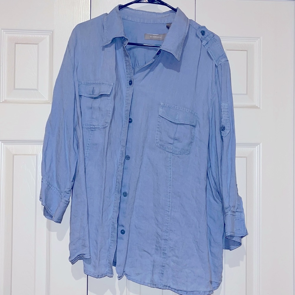 Blue button down shirt